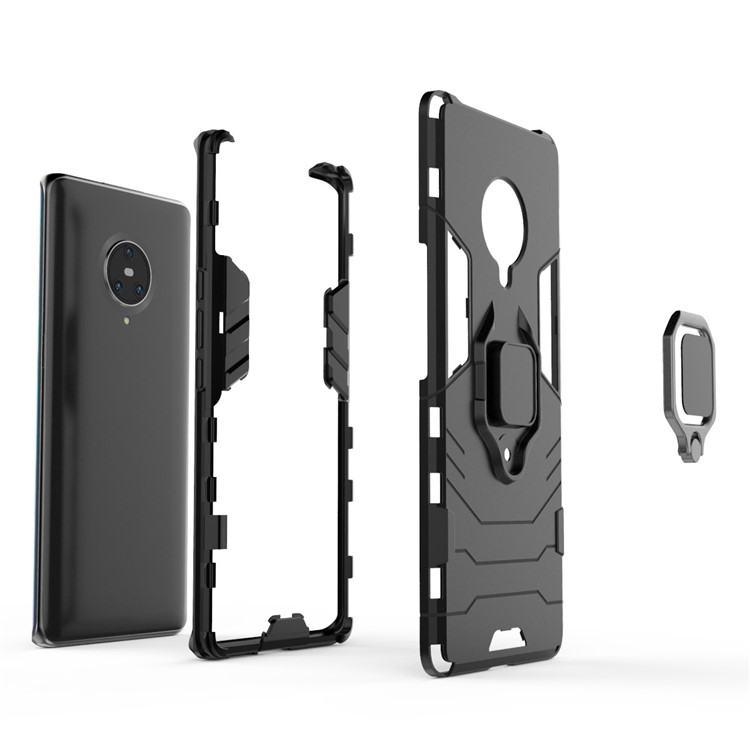 Cool Guard Ring Holder Kickstand PC TPU Hybrid Case for vivo NEX 3 - Black-5