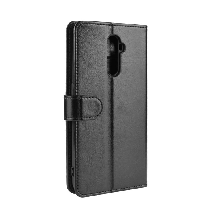 Crazy Horse Skin Texture Wallet Leather Phone Case for Oppo Reno Ace/Realme X2 Pro - Black-8