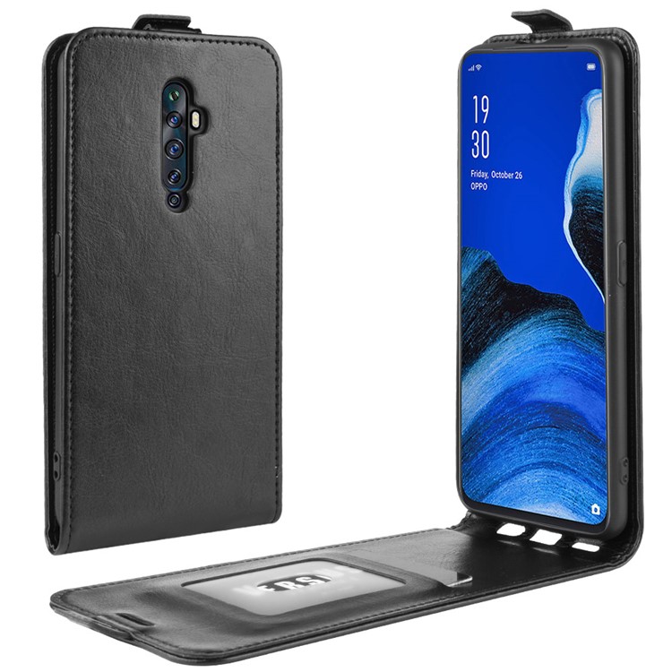 Crazy Horse Skin Vertical Flip Leather Card Holder Case for OPPO Reno2 / OPPO Reno2 F - Black-4