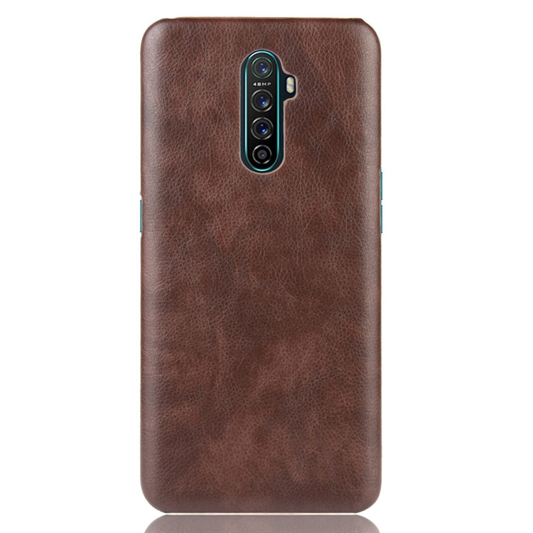 Litchi Texture PU Leather+PC Phone Cover for Oppo Reno Ace / Realme X2 Pro - Brown-2