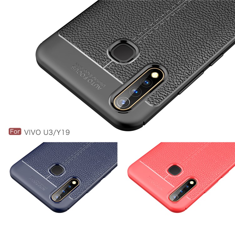 Litchi Grain Skin Soft TPU Cell Phone Casing for vivo U3 - Black-13