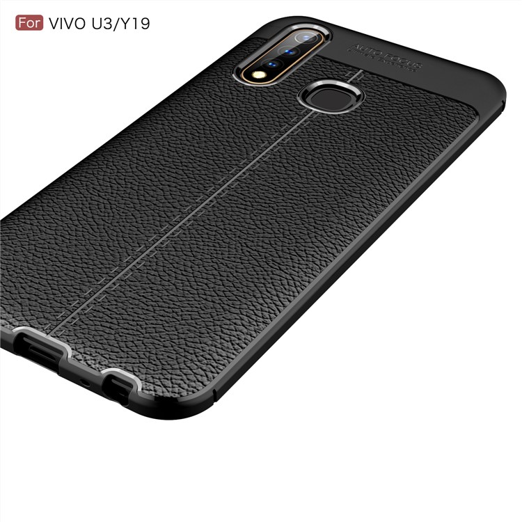 Litchi Grain Skin Soft TPU Cell Phone Casing for vivo U3 - Black-4