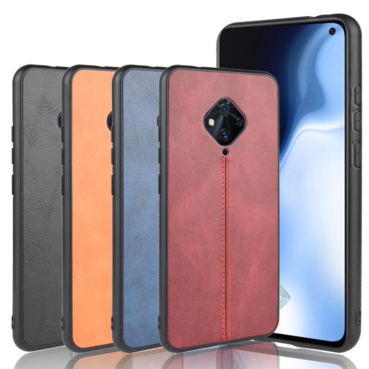 For vivo S5 Textured PU Leather Coated PC + TPU Combo Cover - Black-9