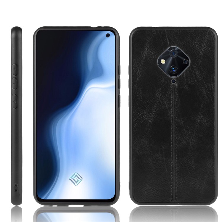 PU Leather Coated PC + TPU Shell Case for vivo V17/S1 Pro (Global Version) - Black-1