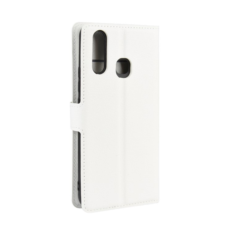 Litchi Oberfläche Einfache Design Ledertasche Für Vivo U3 / Y19 / Y5s - Weiß-6