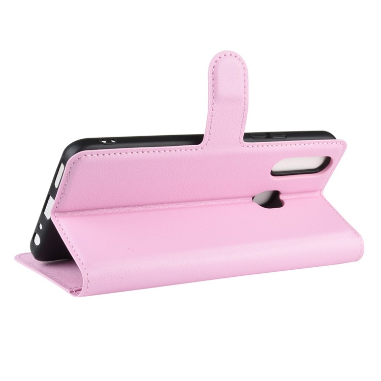 Litchi Surface Simple Design Leather Case for vivo U3/Y19/Y5s - Pink-5