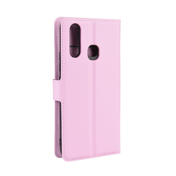 Litchi Surface Simple Design Leather Case for vivo U3/Y19/Y5s - Pink-6