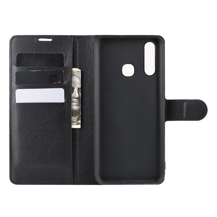 Caso Couro Design De Superfície Simples Lichia Para Vivo U3 / Y19 / Y5s - Preto-3