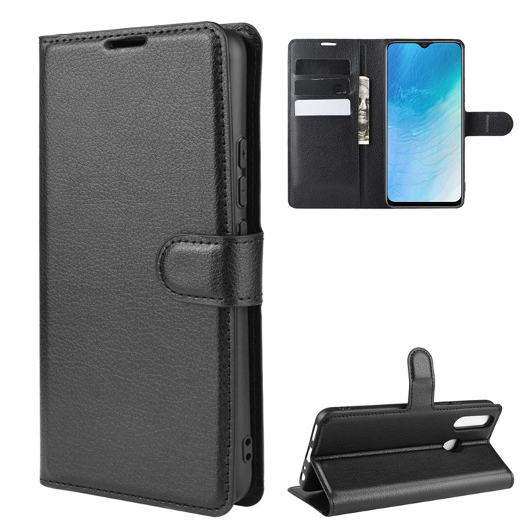 Caso Couro Design De Superfície Simples Lichia Para Vivo U3 / Y19 / Y5s - Preto-7