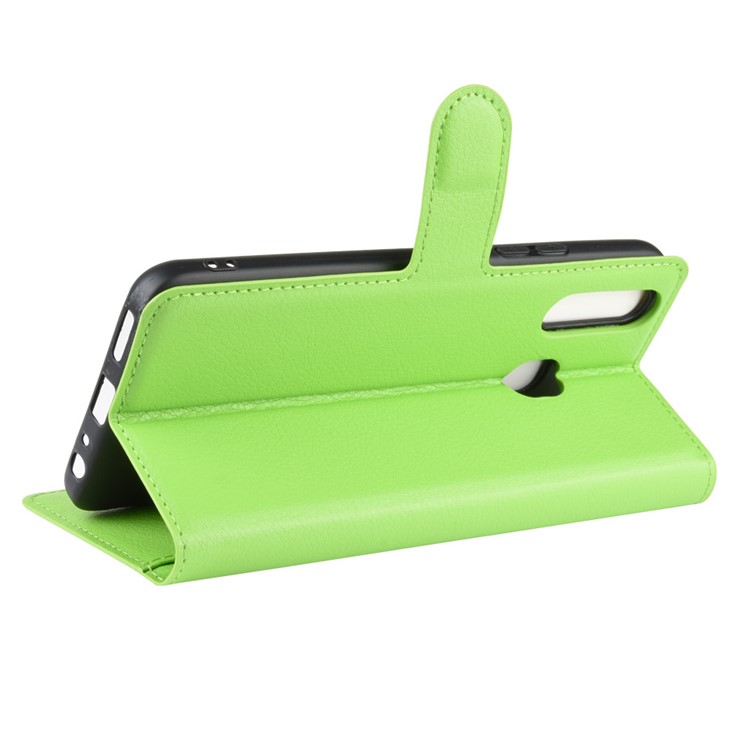 Litchi Surface Simple Design Leather Case for vivo U3/Y19/Y5s - Green-5