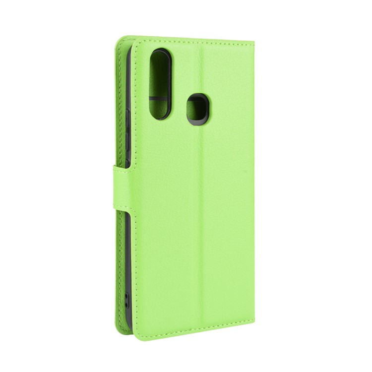 Litchi Surface Simple Design Leather Case for vivo U3/Y19/Y5s - Green-6
