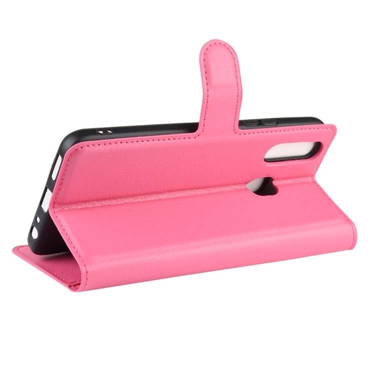 Litchi Surface Simple Design Leather Case for vivo U3/Y19/Y5s - Rose-5