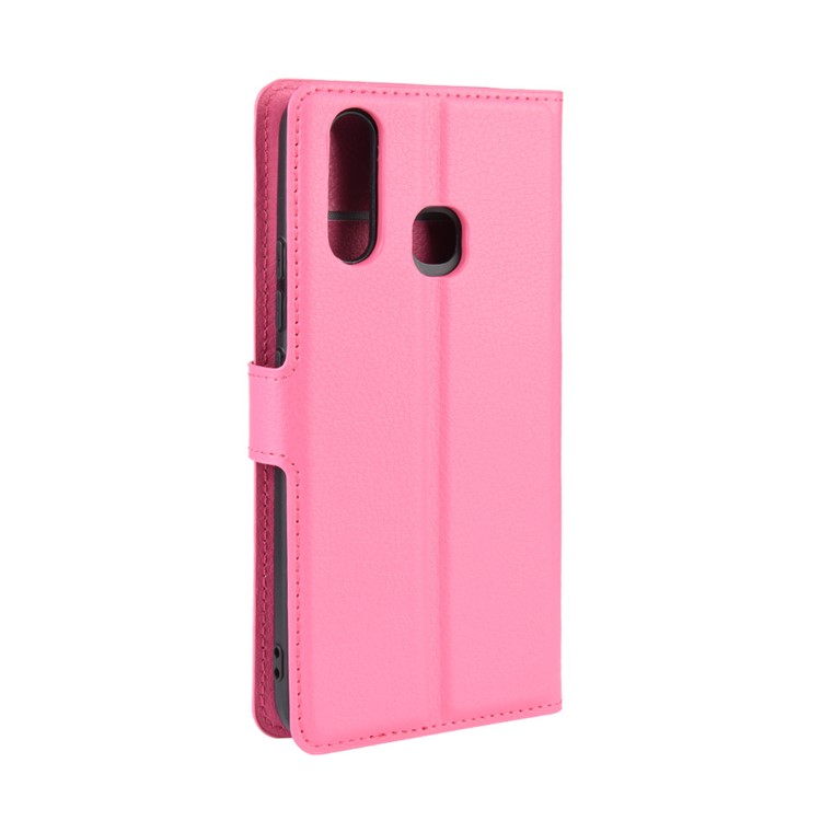 Litchi Surface Simple Design Leather Case for vivo U3/Y19/Y5s - Rose-6