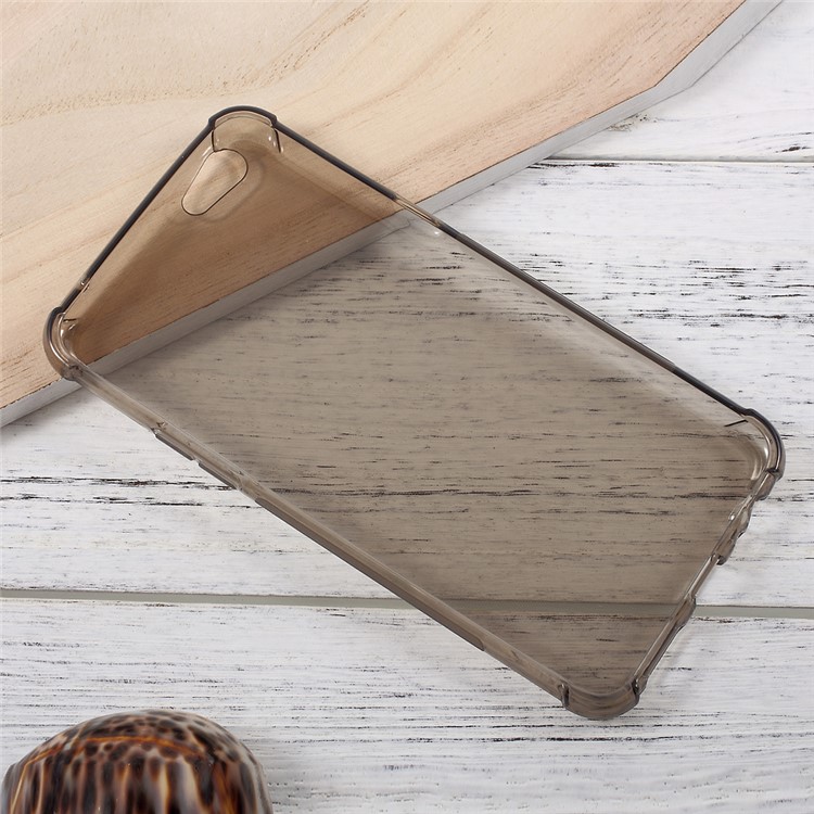 Crystal Clear Soft TPU Phone Back Case for Oppo R9 Plus - Grey-3