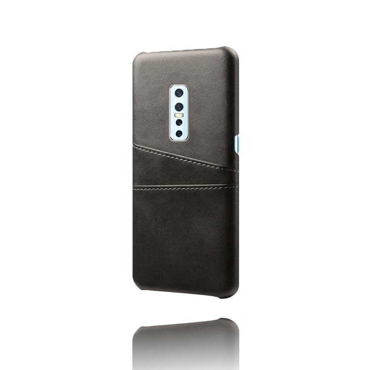 KSQ PU Leather Coated PC Stylish Case with Double Card Slots for vivo V17 Pro - Black-5