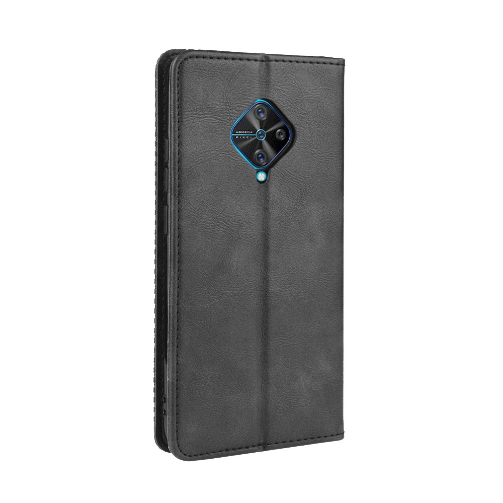 Vintage Style Leather Wallet Cell Phone Cover for vivo V17 (Russia Version)/S1 Pro - Black-2