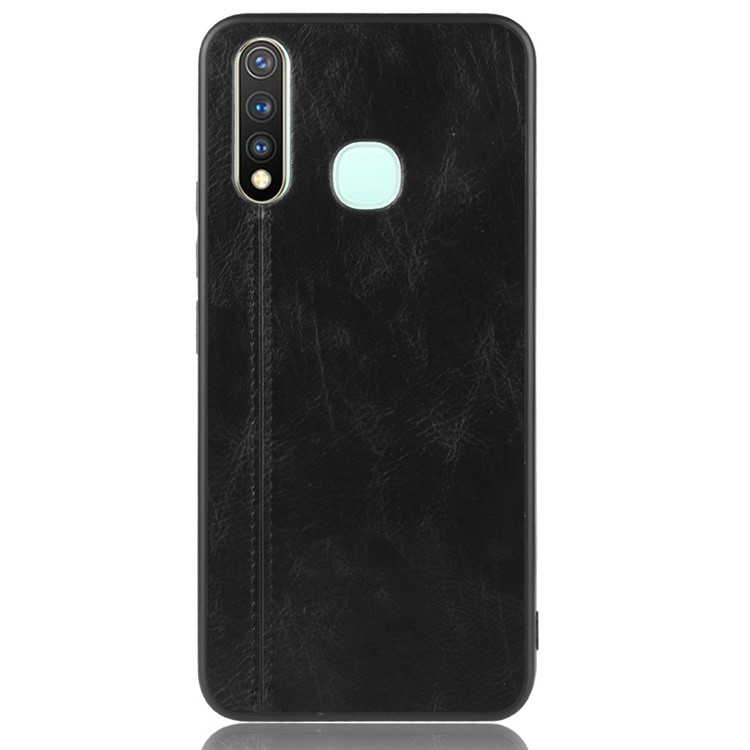 Leather Coated PC + TPU Hybrid Cover for vivo Y19/U3/Y5s/U20 - Black-3