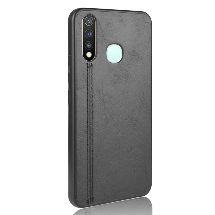 Leather Coated PC + TPU Hybrid Cover for vivo Y19/U3/Y5s/U20 - Black-4