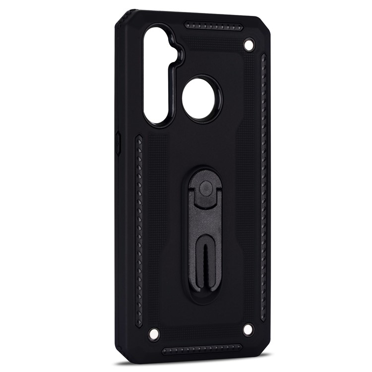 Air Outlet Kickstand PC + TPU Hybrid Case for OPPO Realme 5 Pro - Black-6