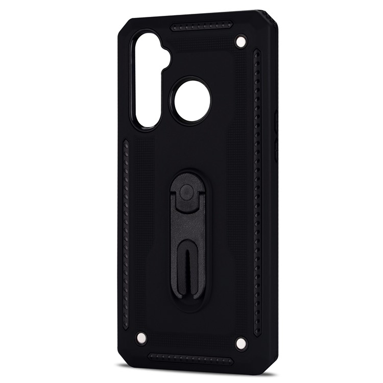 Air Outlet Kickstand PC + TPU Hybrid Case for OPPO Realme 5 Pro - Black-7