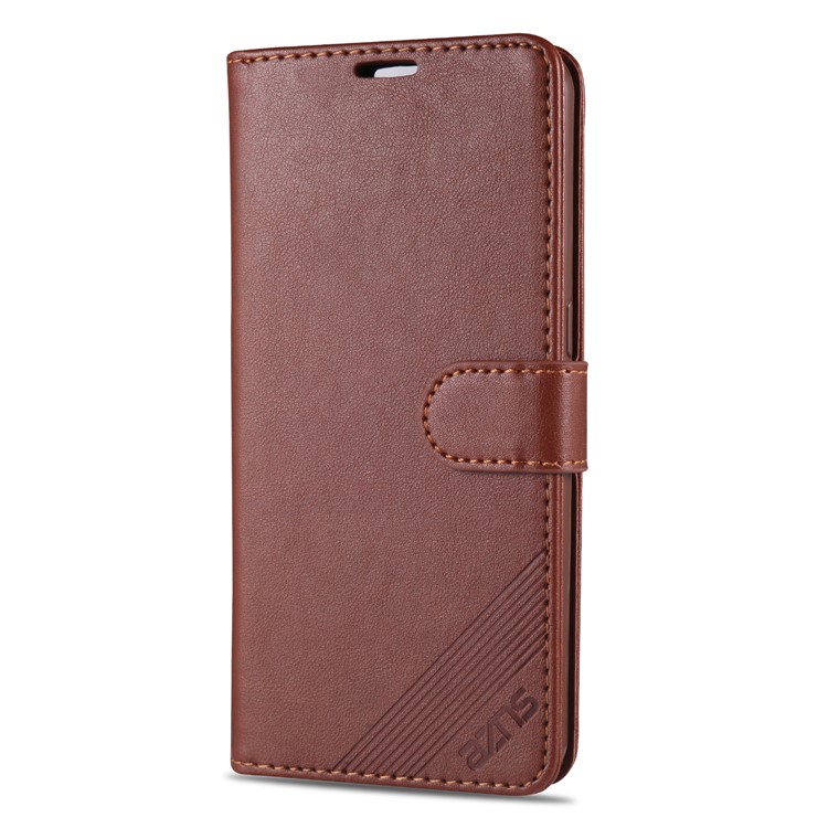 AZNS PU Leather Wallet Stand Case for OPPO K5 - Coffee-2