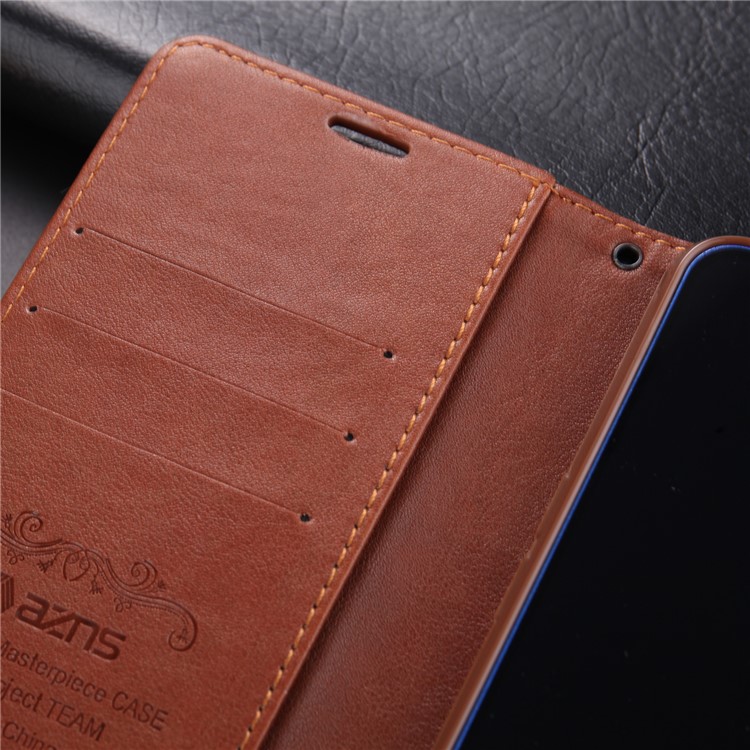 AZNS PU Leather Wallet Stand Case for OPPO K5 - Coffee-20