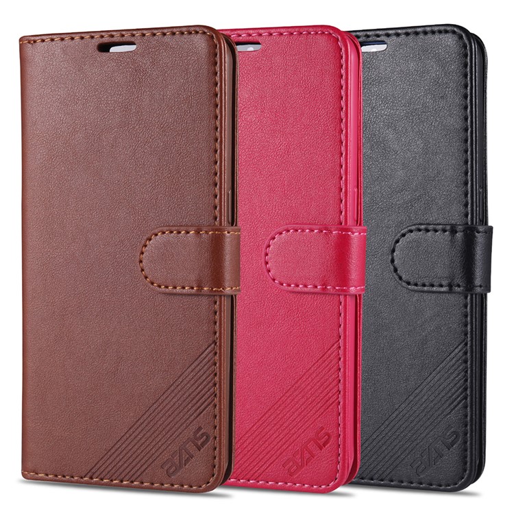 AZNS PU Leather Wallet Stand Case for OPPO K5 - Coffee-25