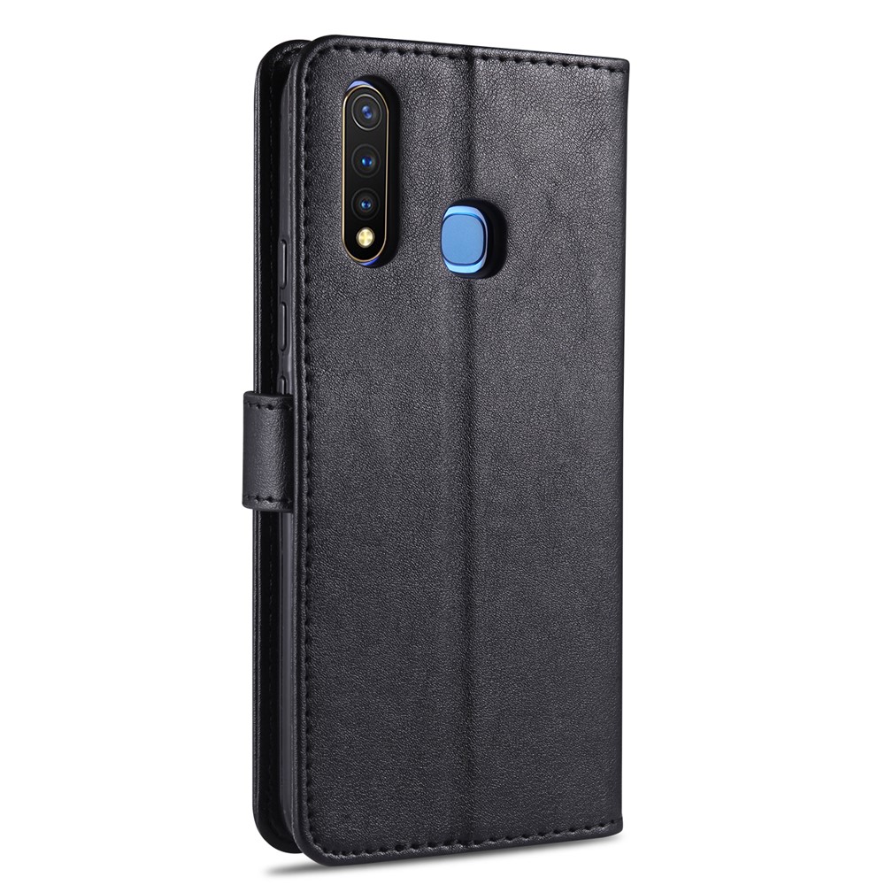 AZNS PU Couro Carteira Cobertura Móvel Para Vivo U3 / Y19 / Y5s - Preto-3