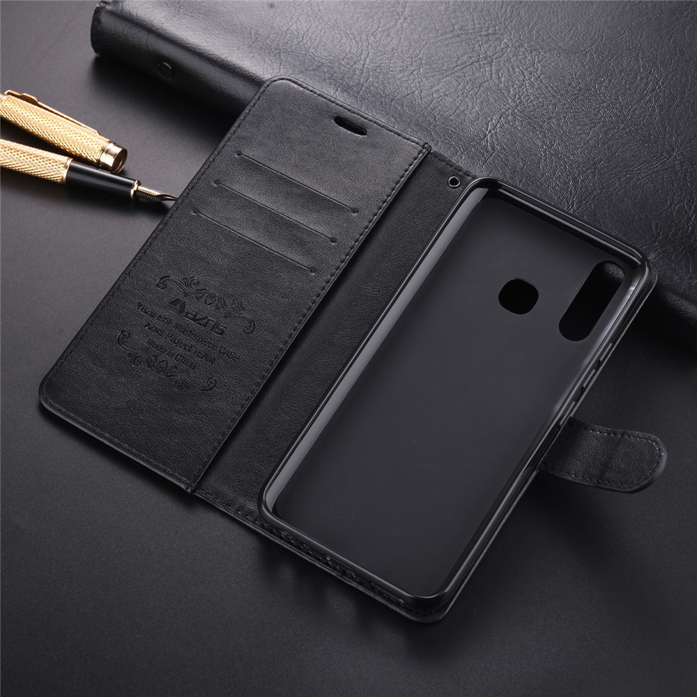 Azns pu Leather Wallet Couverture Mobile Pour Vivo u3 / Y19 / Y5s - le Noir