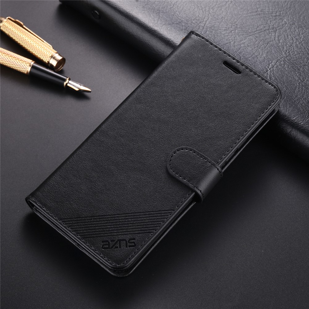 AZNS PU Couro Carteira Cobertura Móvel Para Vivo U3 / Y19 / Y5s - Preto-6