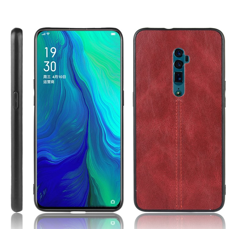 Shopping Pu Leder Beschichtet Pc Tpu Combo Handy Gehause Fur Oppo Reno 10fach Zoom Reno 5g Rot In China Tvc Mall Com