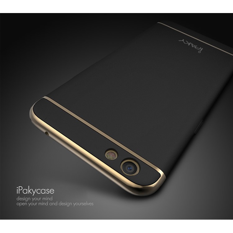 IPAKY 3-in-1 Electroplating PC Mobile Phone Case for Oppo R9s - Black-4