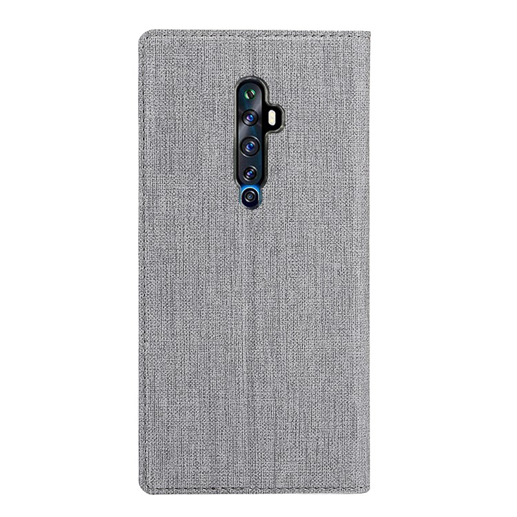 VILI DMX Cross Skin Leather Shell Case for Oppo Reno2 Z/Reno2 F - Grey-4