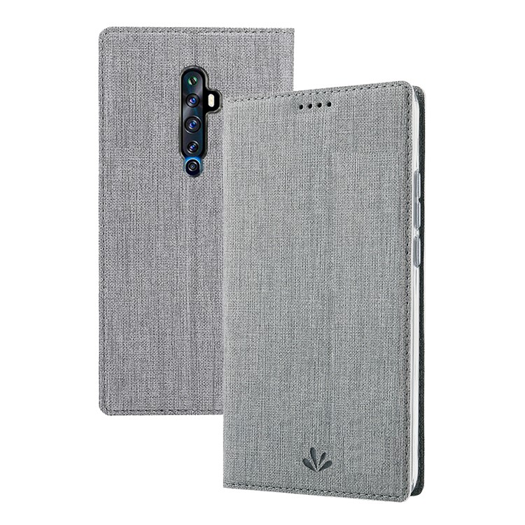 VILI DMX Cross Skin Leather Shell Case for Oppo Reno2 Z/Reno2 F - Grey-6