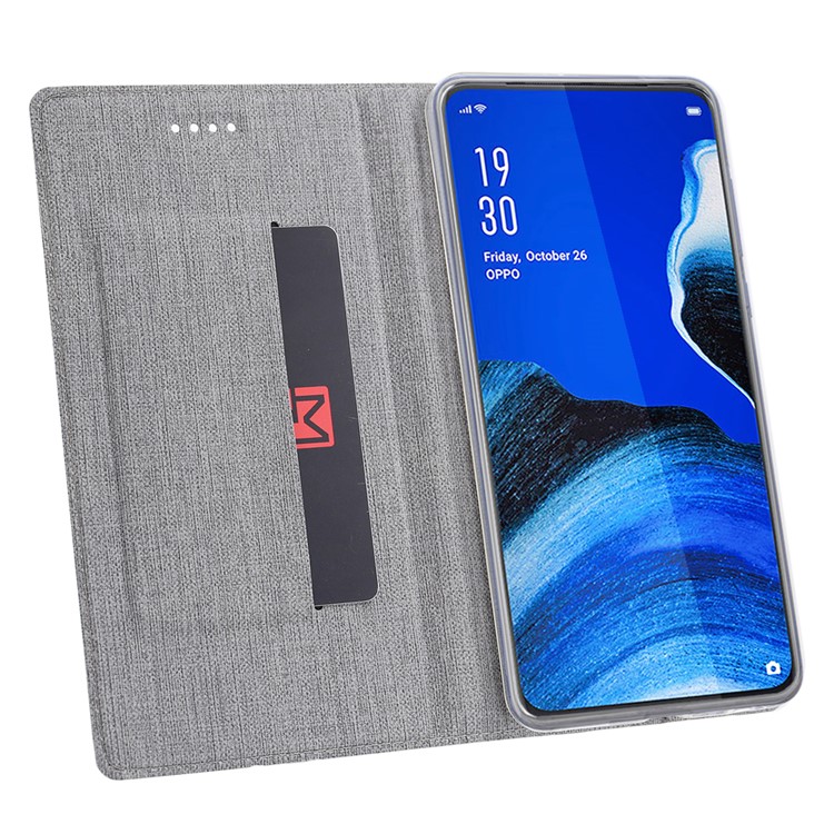 VILI DMX Cross Skin Leather Shell Case for Oppo Reno2 Z/Reno2 F - Grey-8