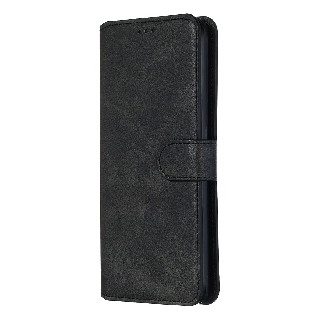 Solid Color Flip Leather Wallet Phone Cover for OPPO A9 (2020)/A5 (2020) - Black-5