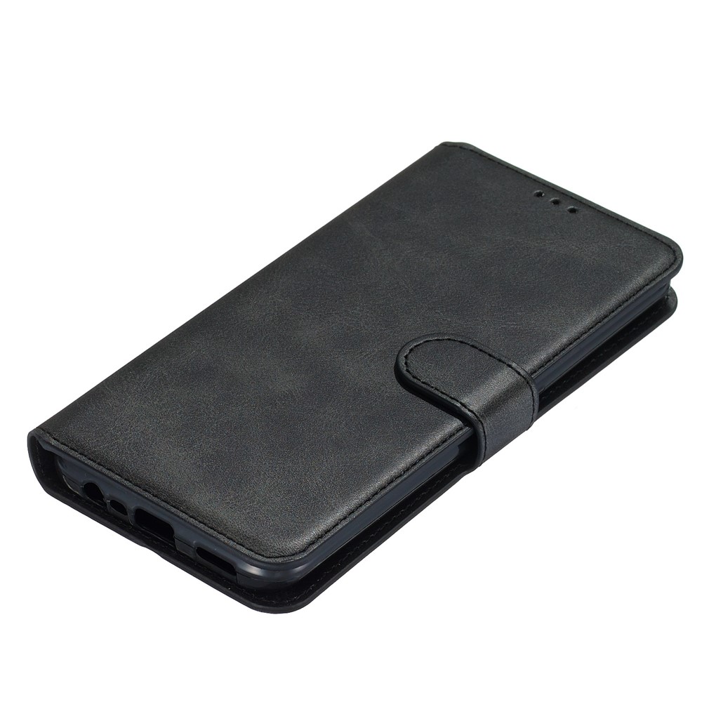 Solid Color Flip Leder Brieftasche Telefonabdeckung Für Oppo A9 (2020)/A5 (2020) - Schwarz