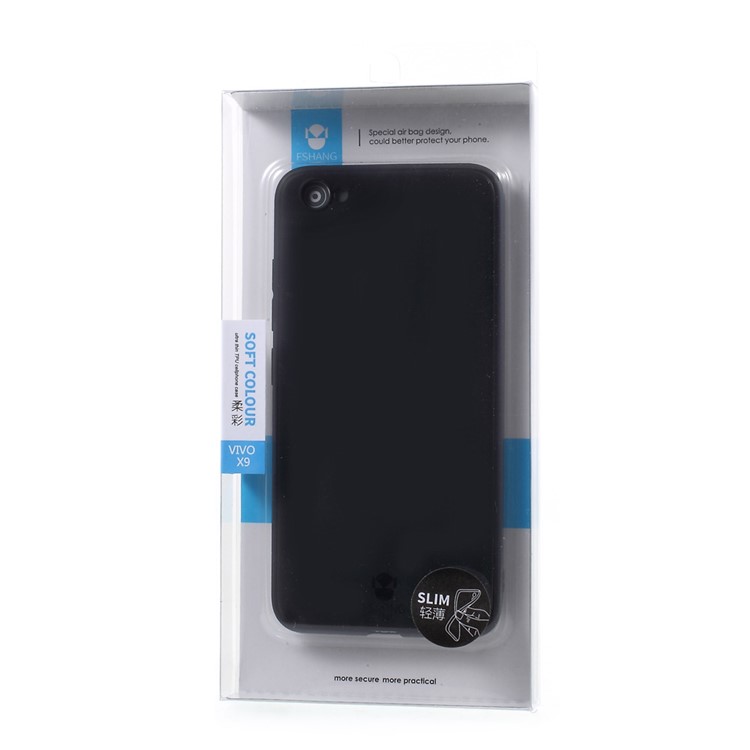 FSHANG Soft Color Series for Vivo X9 Frosted TPU Mobile Cover - Black-7