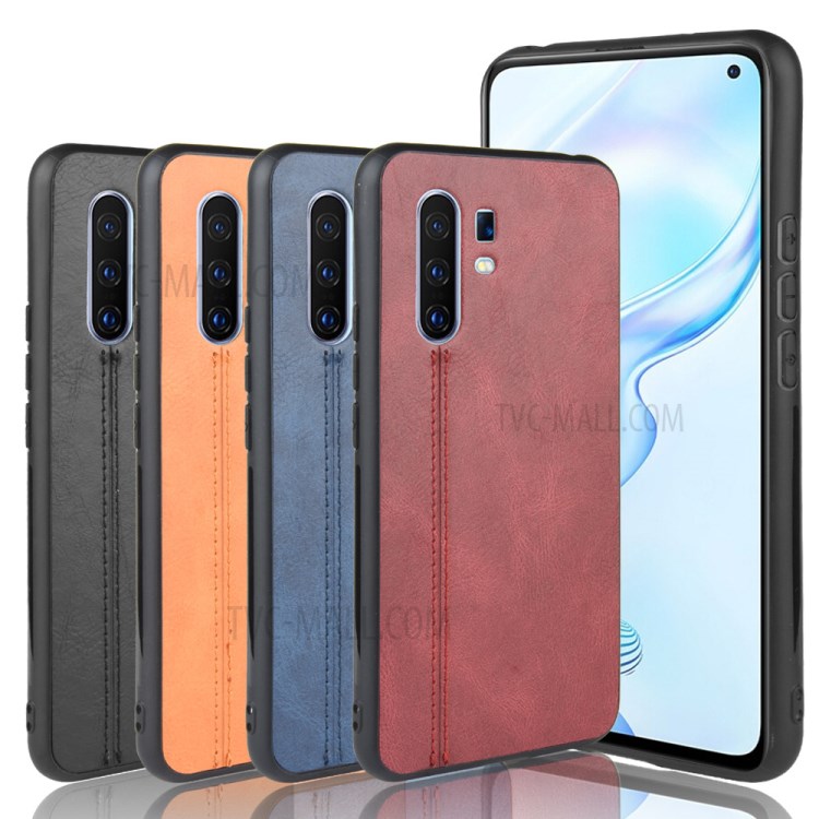 PU Leather Coated PC + TPU Combo Back Shell for Vivo X30 Pro - Black-9