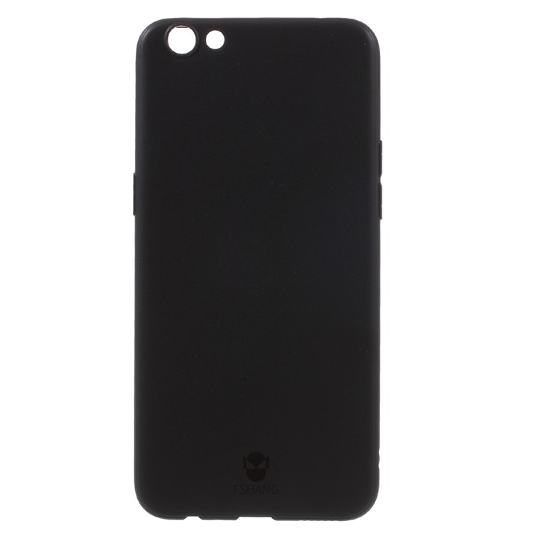 FSHANG Soft Color Series for Oppo R9s Frosted TPU Mobile Cover - Black-1