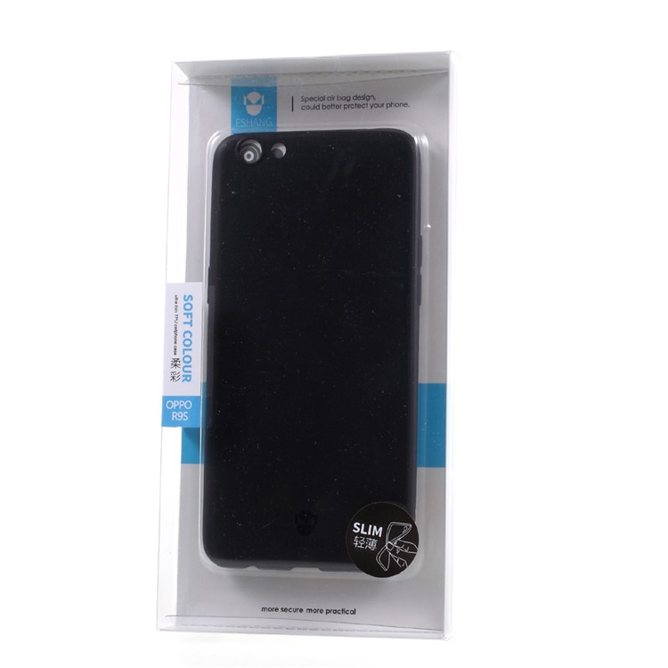 FSHANG Soft Color Series for Oppo R9s Frosted TPU Mobile Cover - Black-6