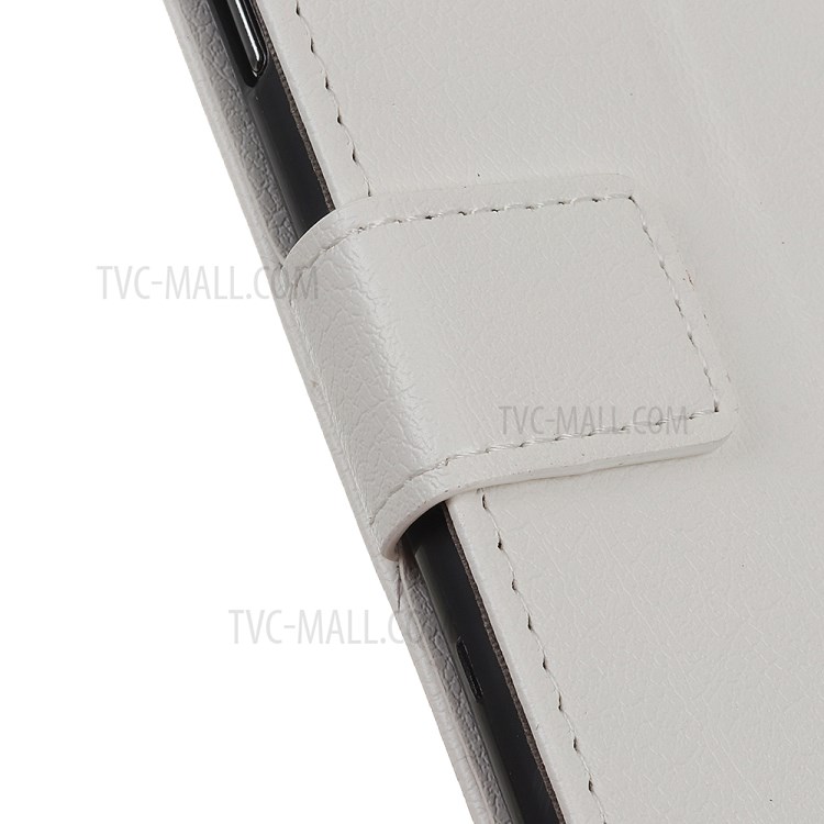 Leather Stand Case with Card Slots Wallet Phone Shell for Oppo A8 - White-7