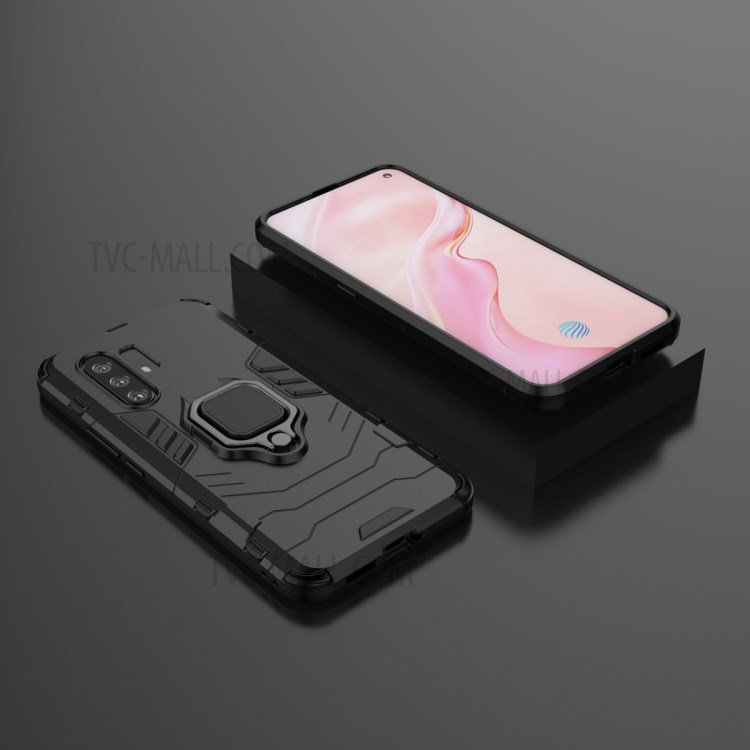 Cool Guard Finger Ring Kickstand PC + TPU Hybrid Case for Vivo X30/X30 Pro - Black-8