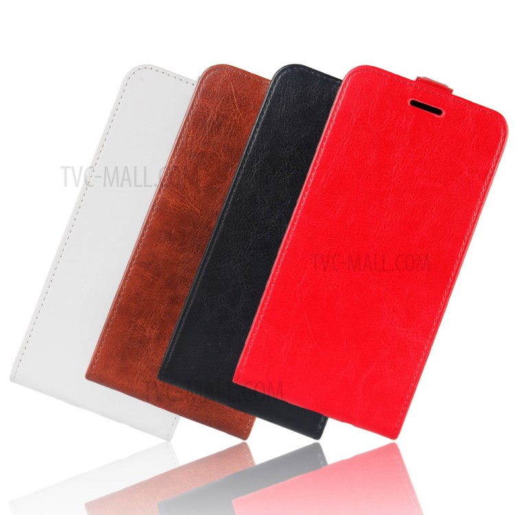 Vertical Flip Leather Cell Phone Shell for Oppo A8 - Black-7