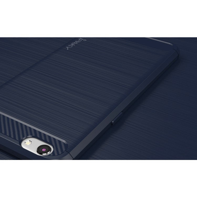 IPAKY gebürstet stoßfest Handyhülle (TPU) für Oppo R9s - dunkelblau-3