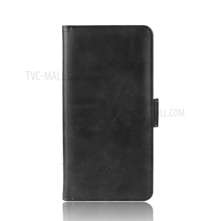 Double Clasp Flip Leather Wallet Stand Phone Cover for OPPO Reno3 - Black-3