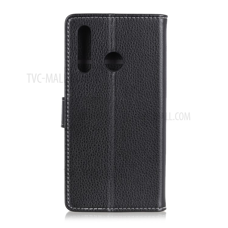 Litchi Skin Leather Wallet Stand Case for OPPO A8 - Black-3