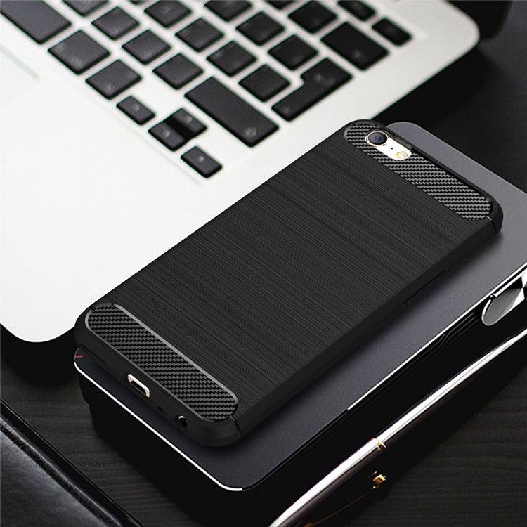 Carbon Fiber Texture Brushed TPU Phone Case for Oppo A39 - Black-10