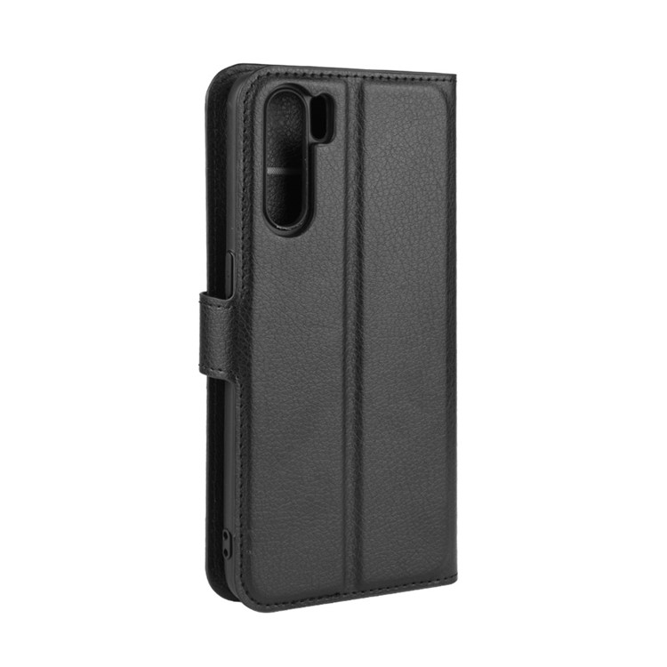 Litchi Texture Wallet Stand Leather Cell Phone Cover for OPPO A91 - Black-7