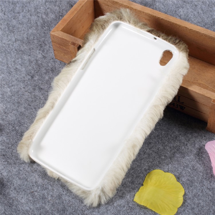 Colored Rabbit Fur Diamond TPU Phone Case for Oppo R9/F1 Plus - Coffee-2